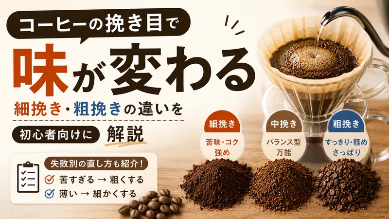 コーヒー挽き目の基本と失敗の直し方｜苦い・薄いを器具別に解決する方法