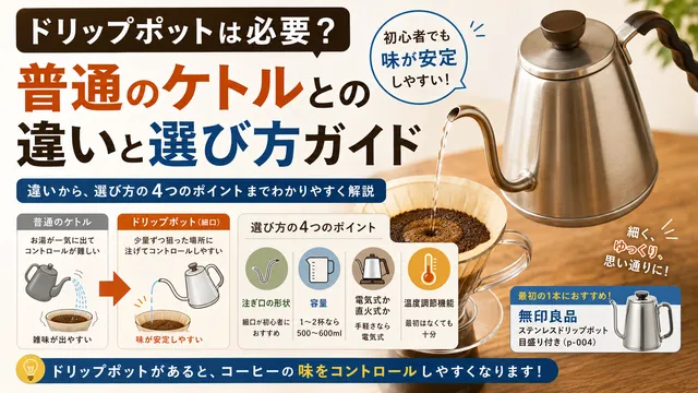 ドリップポットは必要？普通のケトルとの違いと初心者向け選び方ガイド